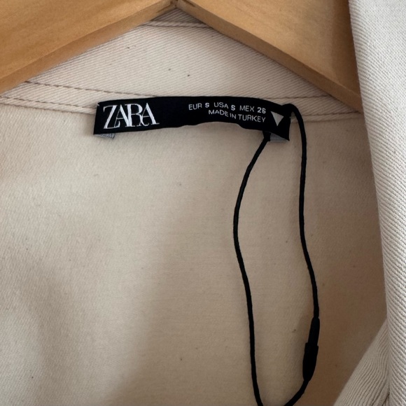 Zara | Blogger Fav Off-White Button-Up Cinched Waist Button Down Dress ~ Small - Picture 11 of 11